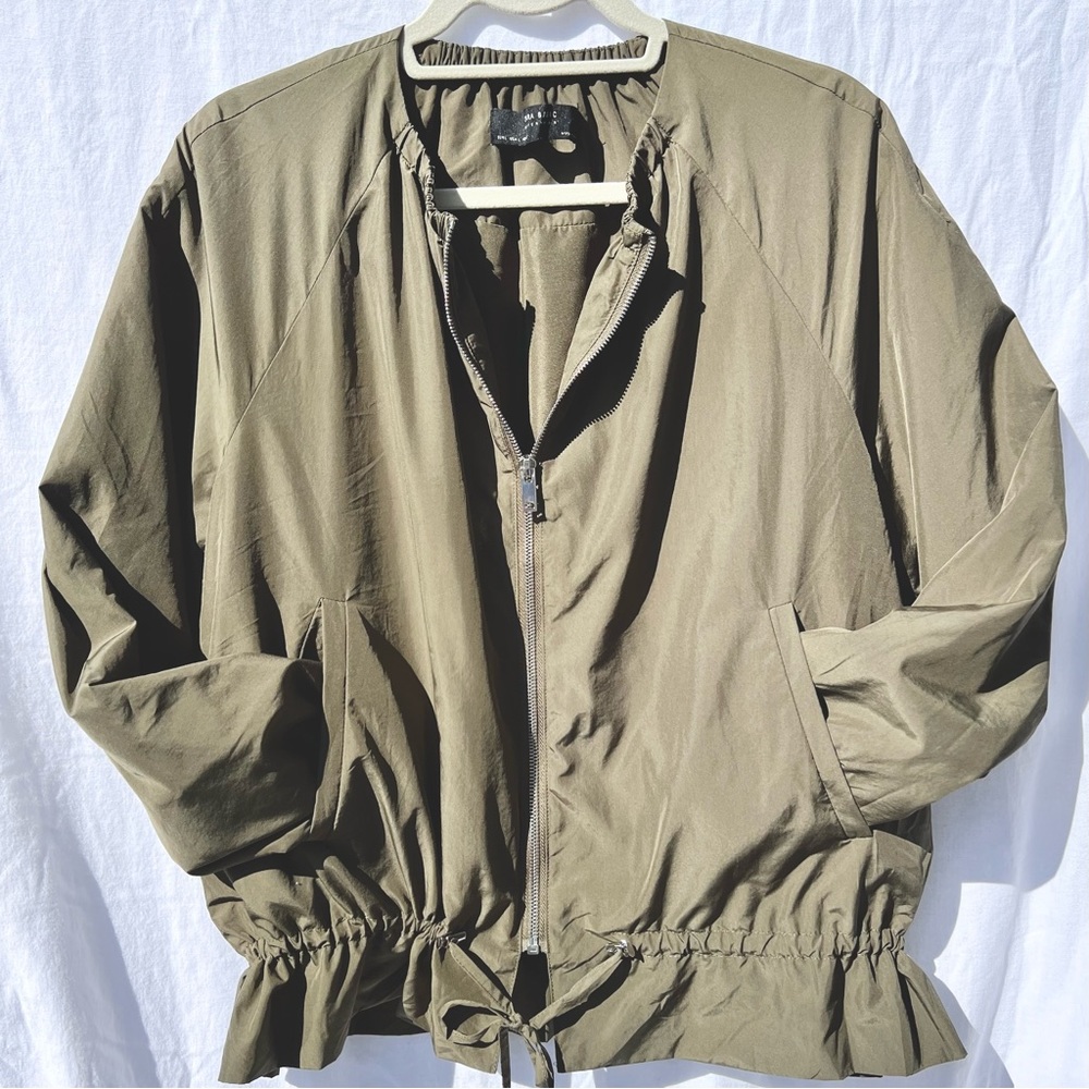 Zara Basic / Drawstring Waist Jacket / Women’s Large / Olive Green